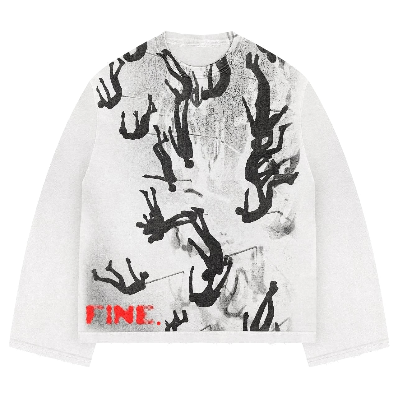 Y2K Cyber Grunge Fake Two Piece T-Shirt Scarlet Mystery Texture Gothic Streetwear Unisex Layered Top Lonely Rebel Style