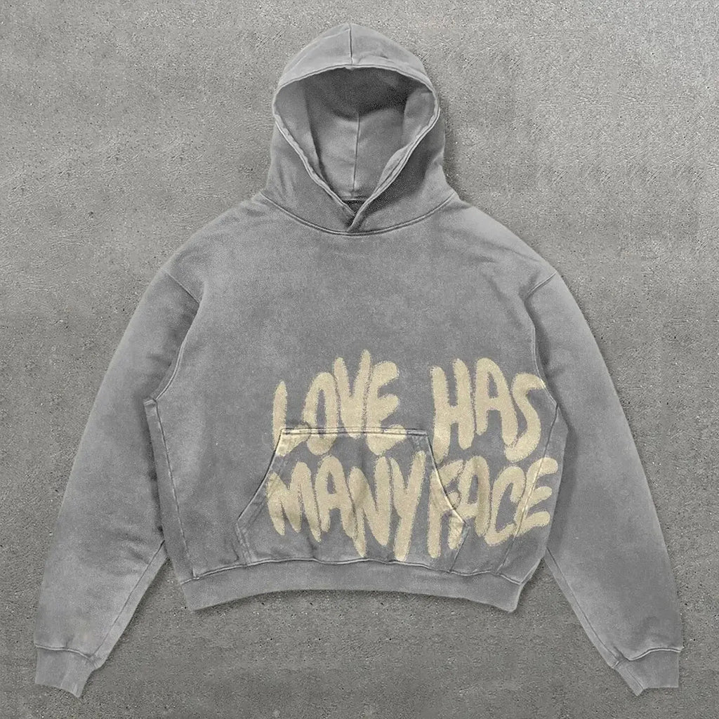 European and American Popular Skull Letter Printed Hoodie Harajuku Style Y2K Street Couple Outfit Spring and Autumn Hoodie