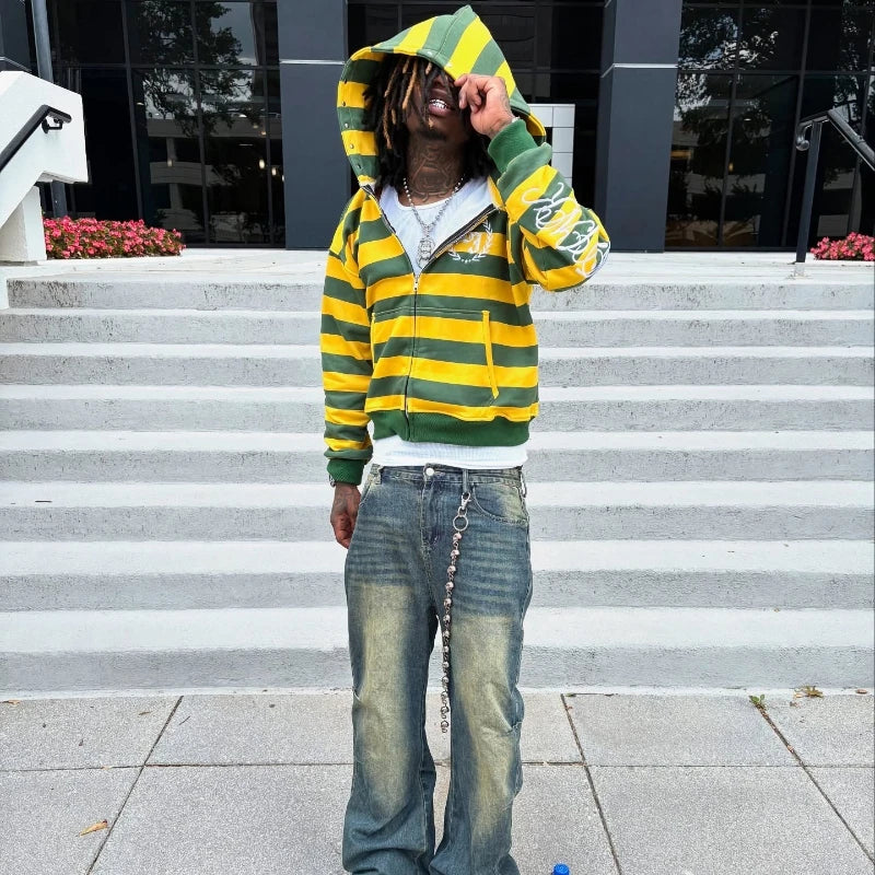 Stripe Rivet Hoodie