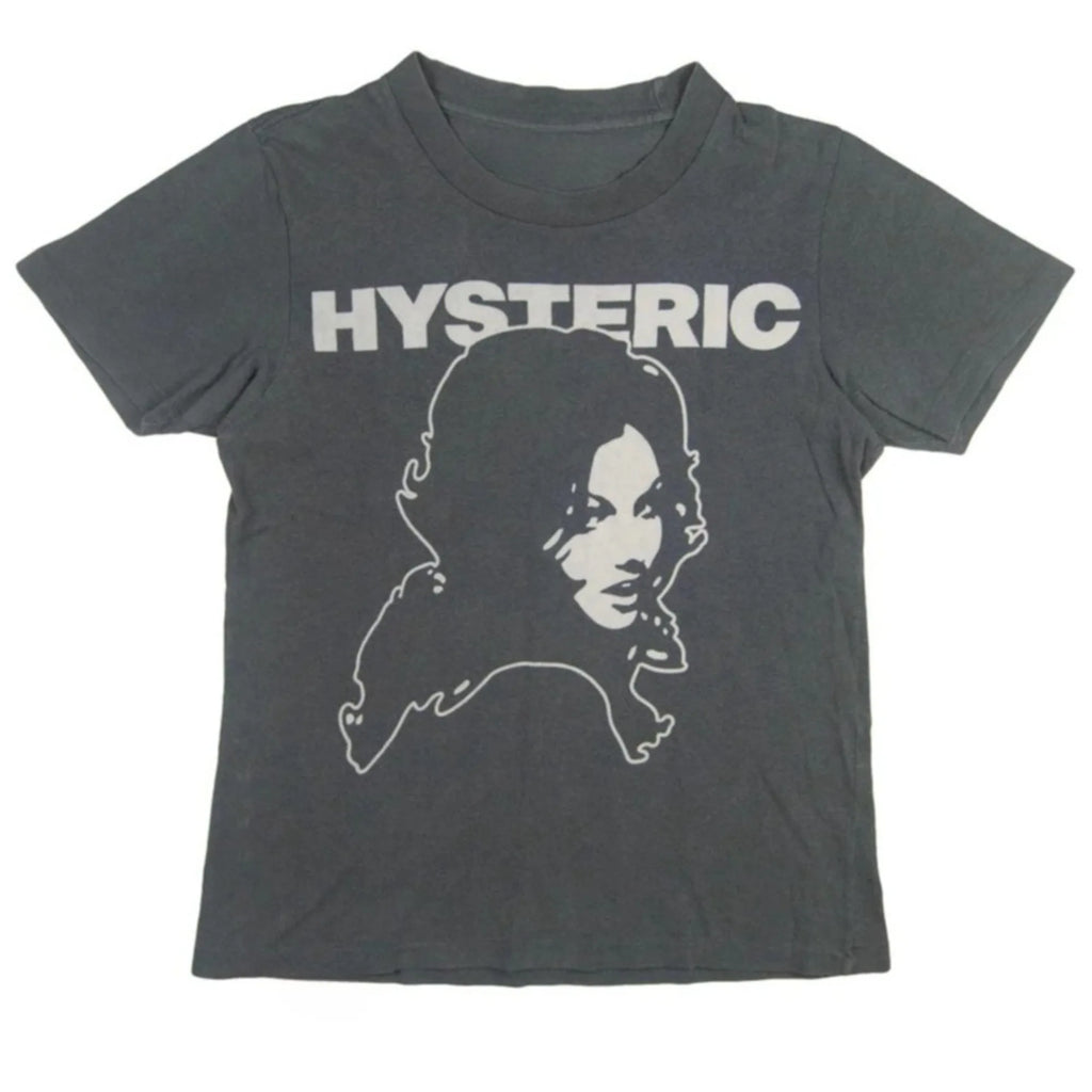 Hysteric Glamour 90s Retro Style Charcoal Reprint T Shirt for Men Women Y2k Graphic Short Sleeve Shirt Unisex Men Women Summer