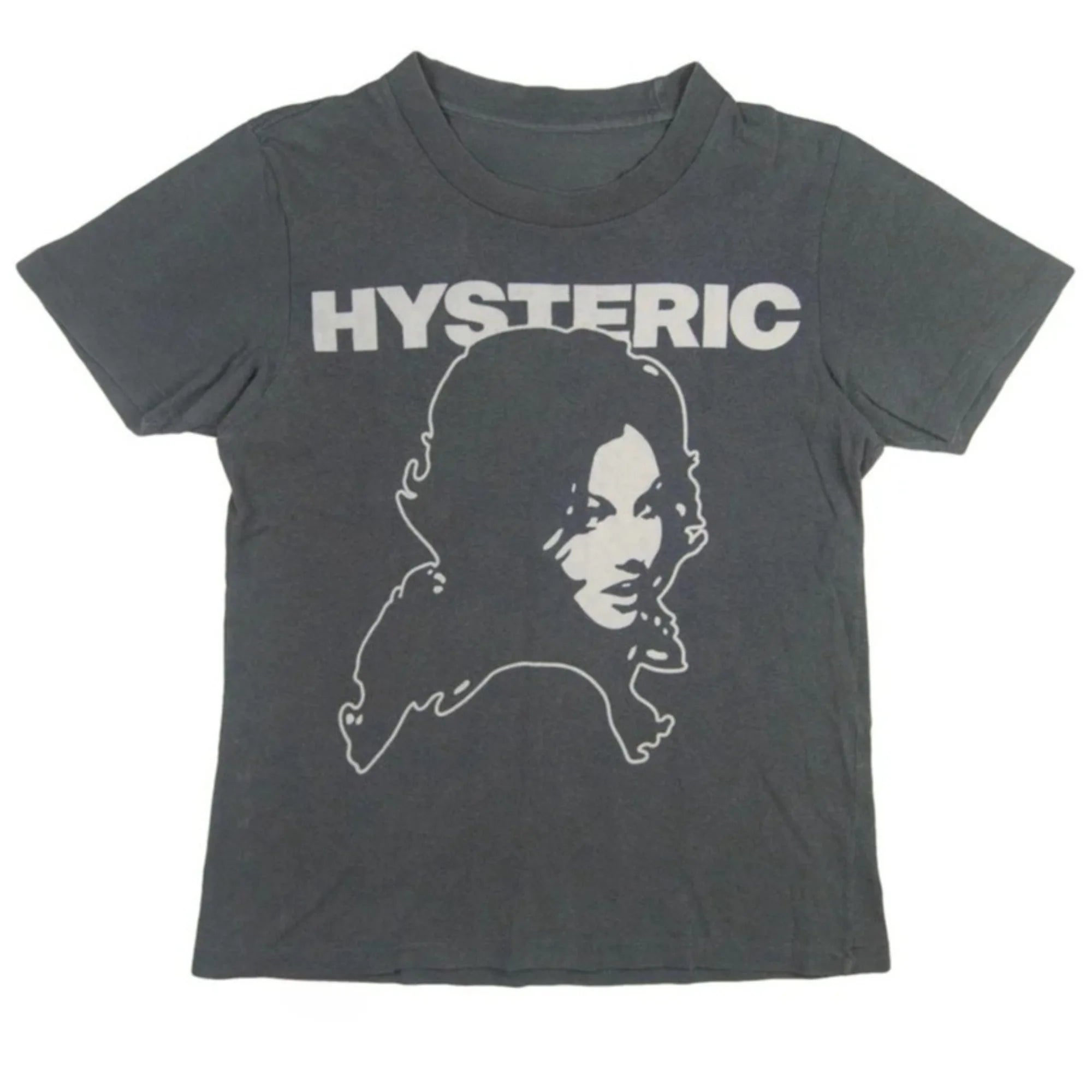 Hysteric Glamour 90s Retro Style Charcoal Reprint T Shirt for Men Women Y2k Graphic Short Sleeve Shirt Unisex Men Women Summer