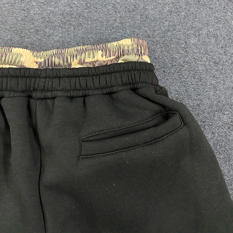 Leopard Print Letter Embroidered Double Waistband Street Casual Pants Y2K Style Men's And Women's Versatile Sweatpants